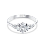 0.70 Ct. Natural Oval Diamond Ring with Marquise & Pear Side Diamonds