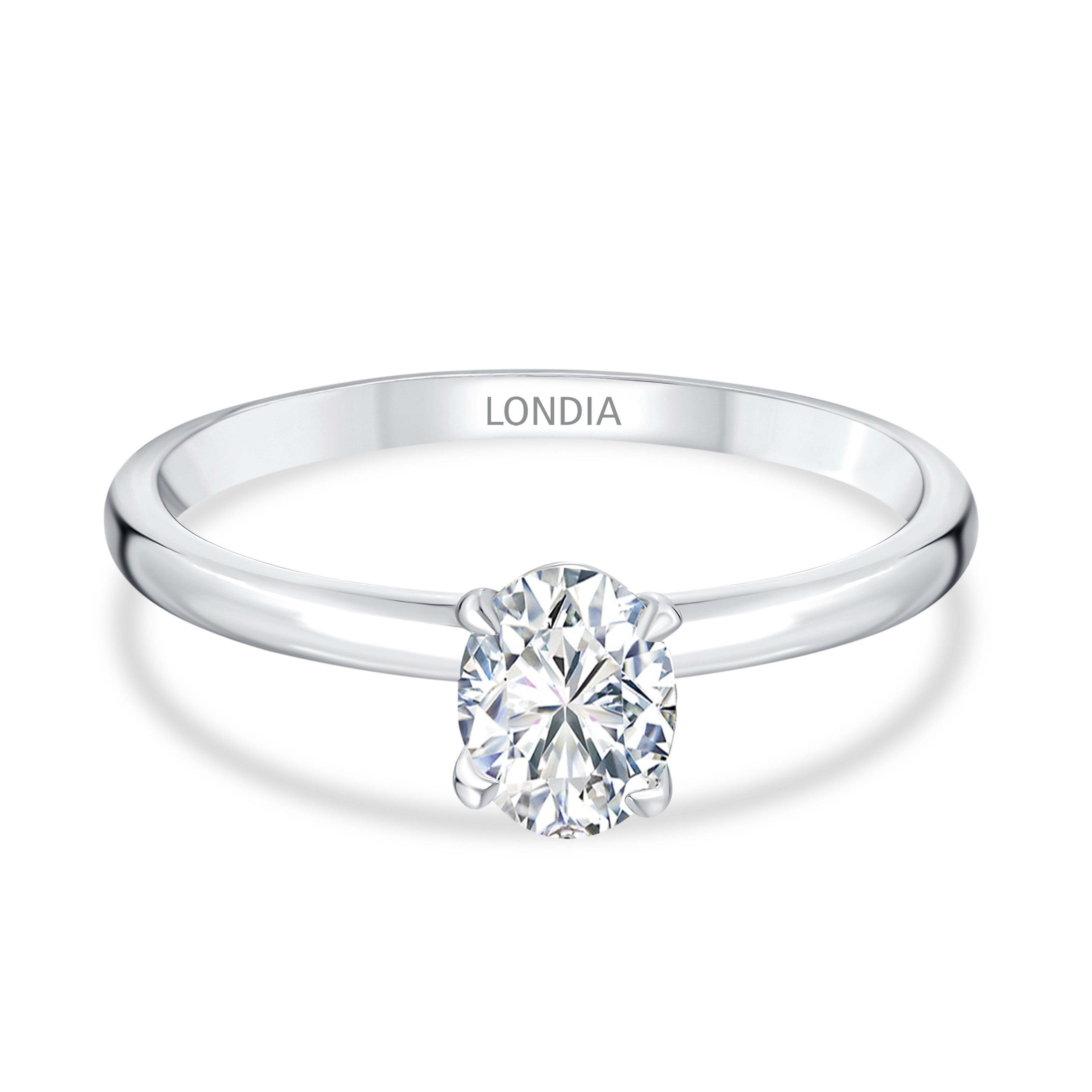 0.70 Ct. Natural Oval Diamond Solitaire Ring