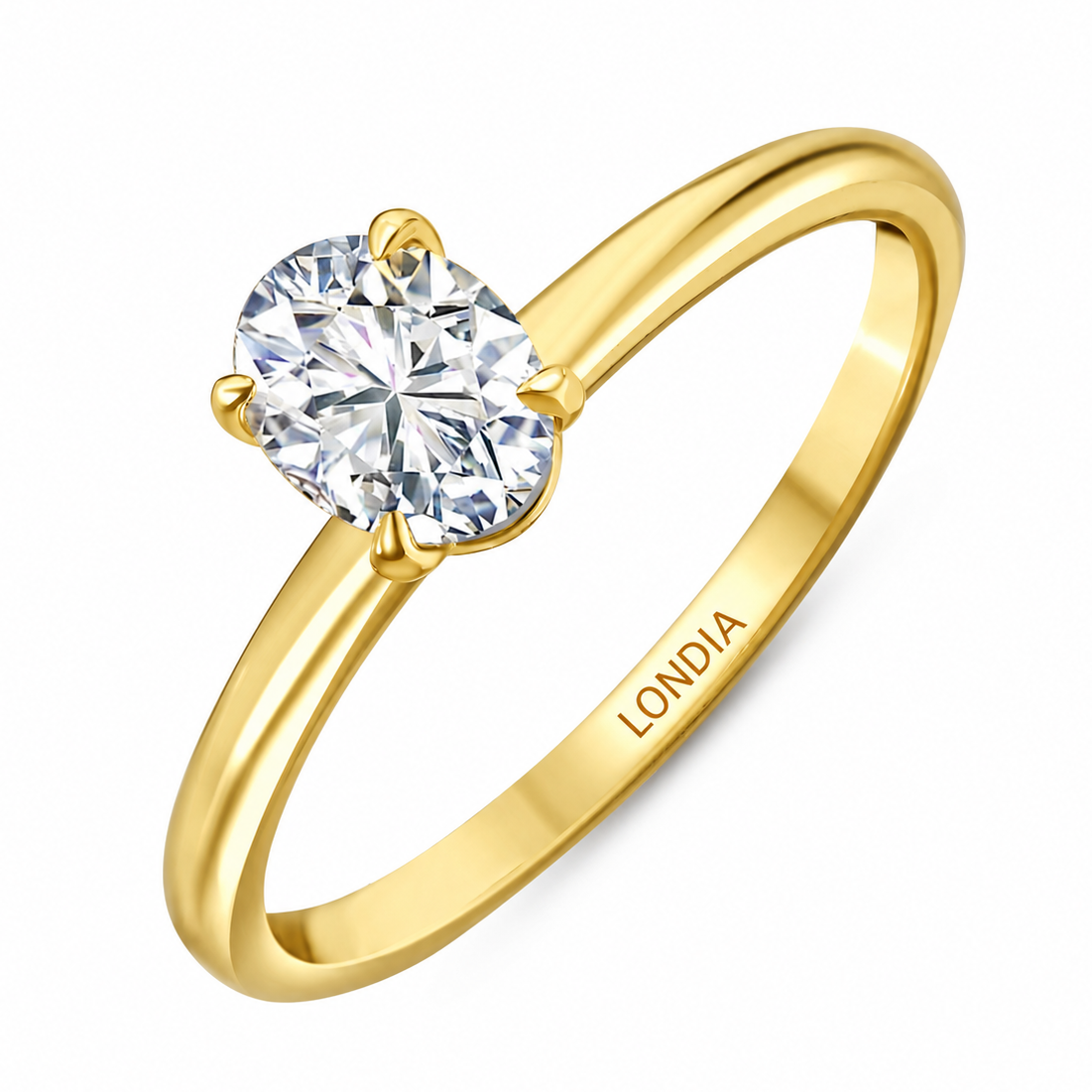 0.70 Ct. Natural Oval Diamond Solitaire Ring