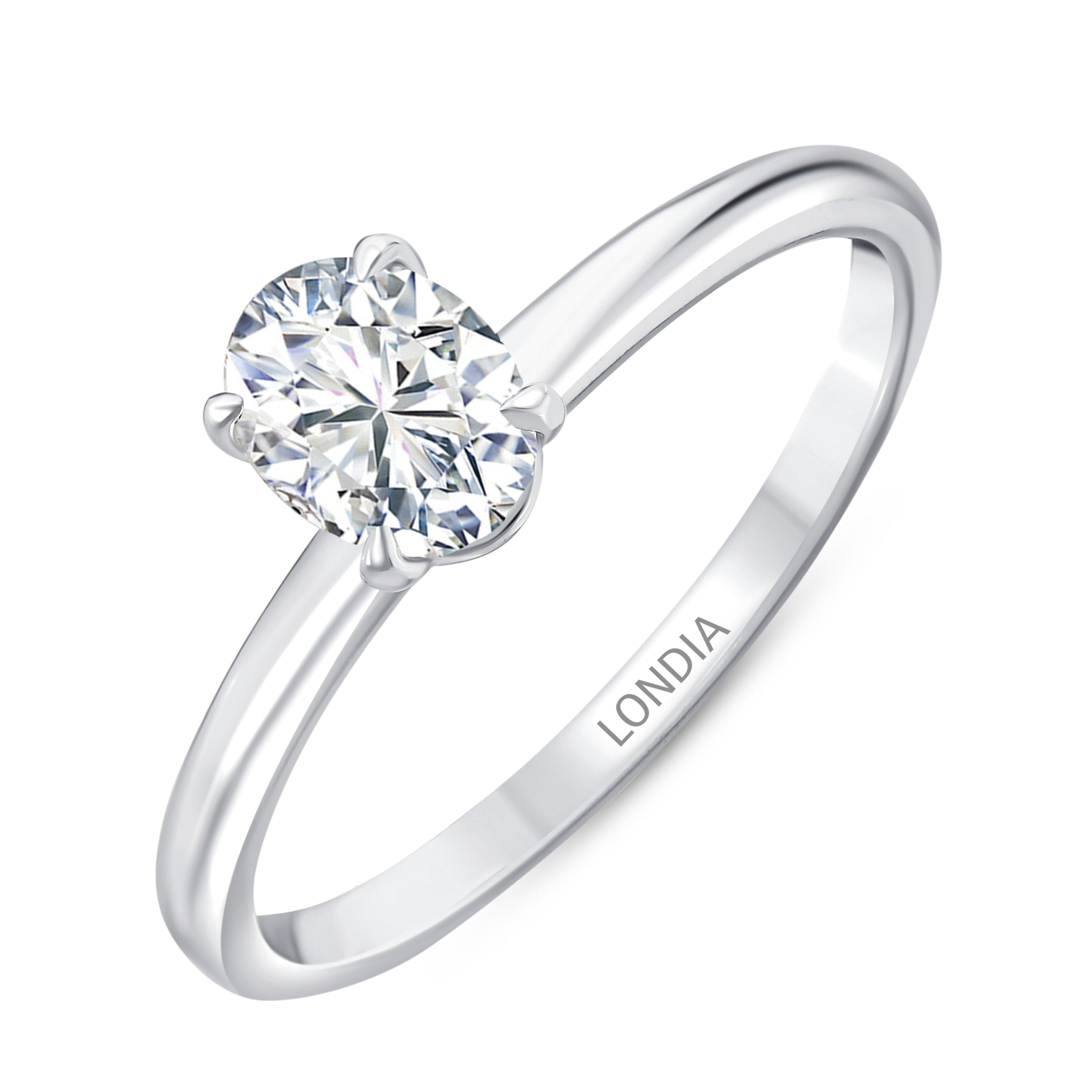 0.70 Ct. Natural Oval Diamond Solitaire Ring