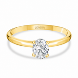 0.70 Ct. Natural Oval Diamond Solitaire Ring