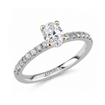 0.70 Ct. Natural Oval Diamond Solitaire Ring with Side Stones
