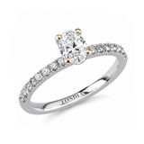 0.70 Ct. Natural Oval Diamond Solitaire Ring with Side Stones