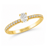 0.70 Ct. Natural Oval Diamond Solitaire Ring with Side Stones
