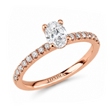 0.70 Ct. Natural Oval Diamond Solitaire Ring with Side Stones