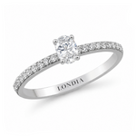 0.70 Ct. Natural Oval Diamond Solitaire Ring with Side Stones
