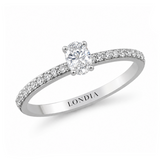 0.70 Ct. Natural Oval Diamond Solitaire Ring with Side Stones