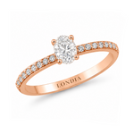 0.70 Ct. Natural Oval Diamond Solitaire Ring with Side Stones