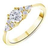0.70 Ct. Natural Round Cut Diamond Vintage Design ''Vela'' Ring in 14K Gold