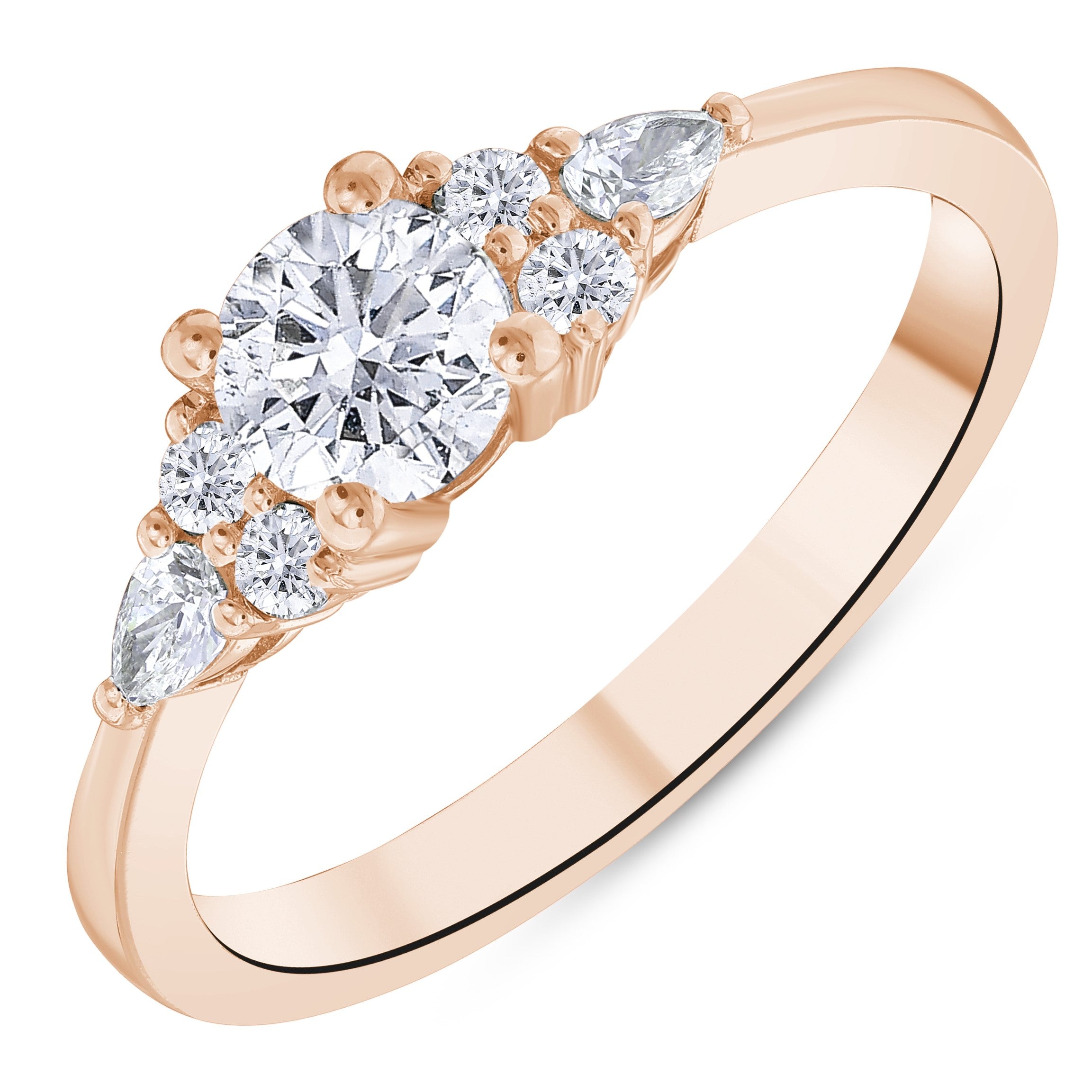 0.70 Ct. Natural Round Cut Diamond Vintage Design ''Vela'' Ring in 14K Gold