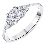 0.70 Ct. Natural Round Cut Diamond Vintage Design ''Vela'' Ring in 14K Gold