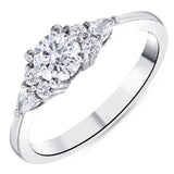 0.70 Ct. Natural Round Cut Diamond Vintage Design ''Vela'' Ring in 14K Gold