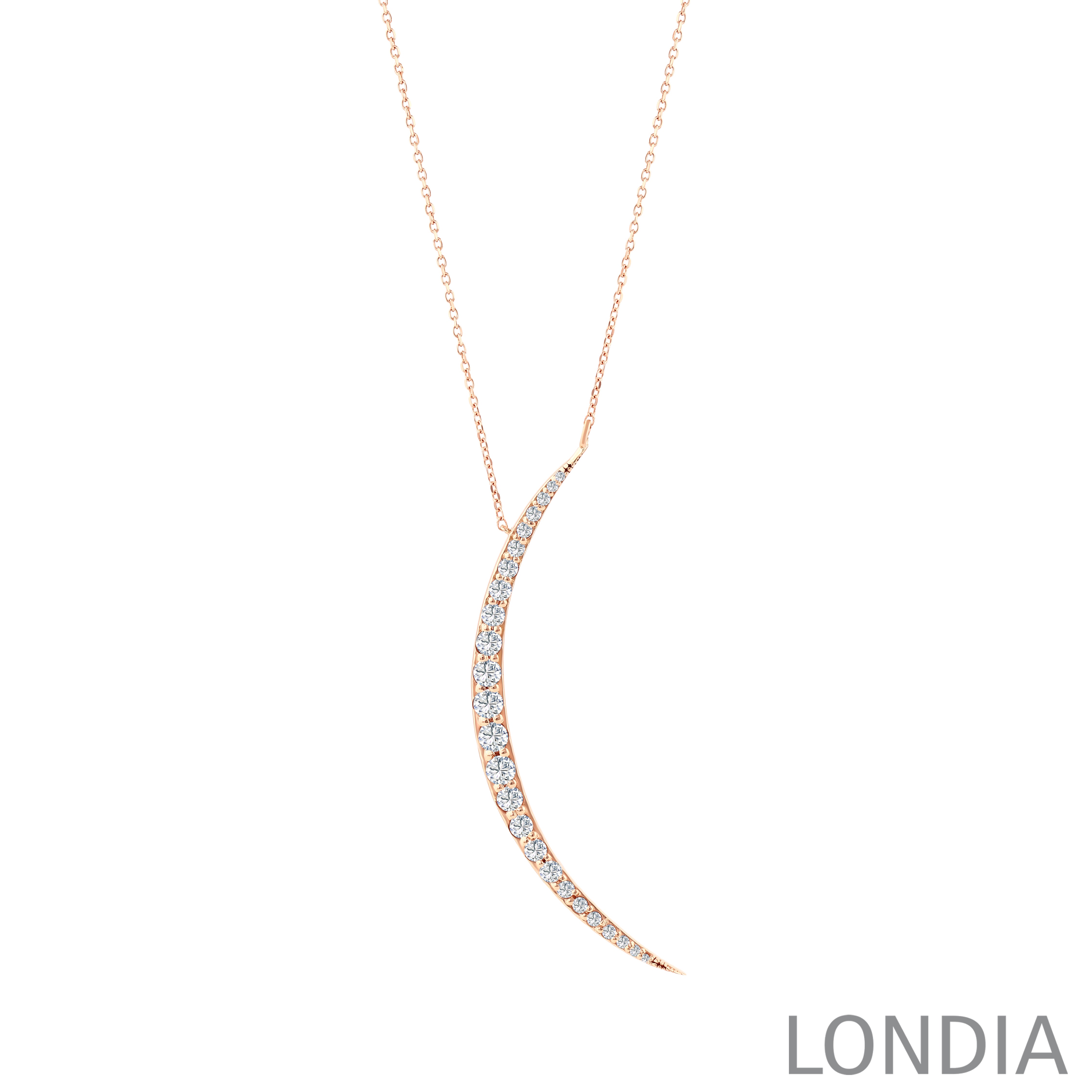 0.73 ct. Diamond Luna Design Necklace 14k Fine Gold