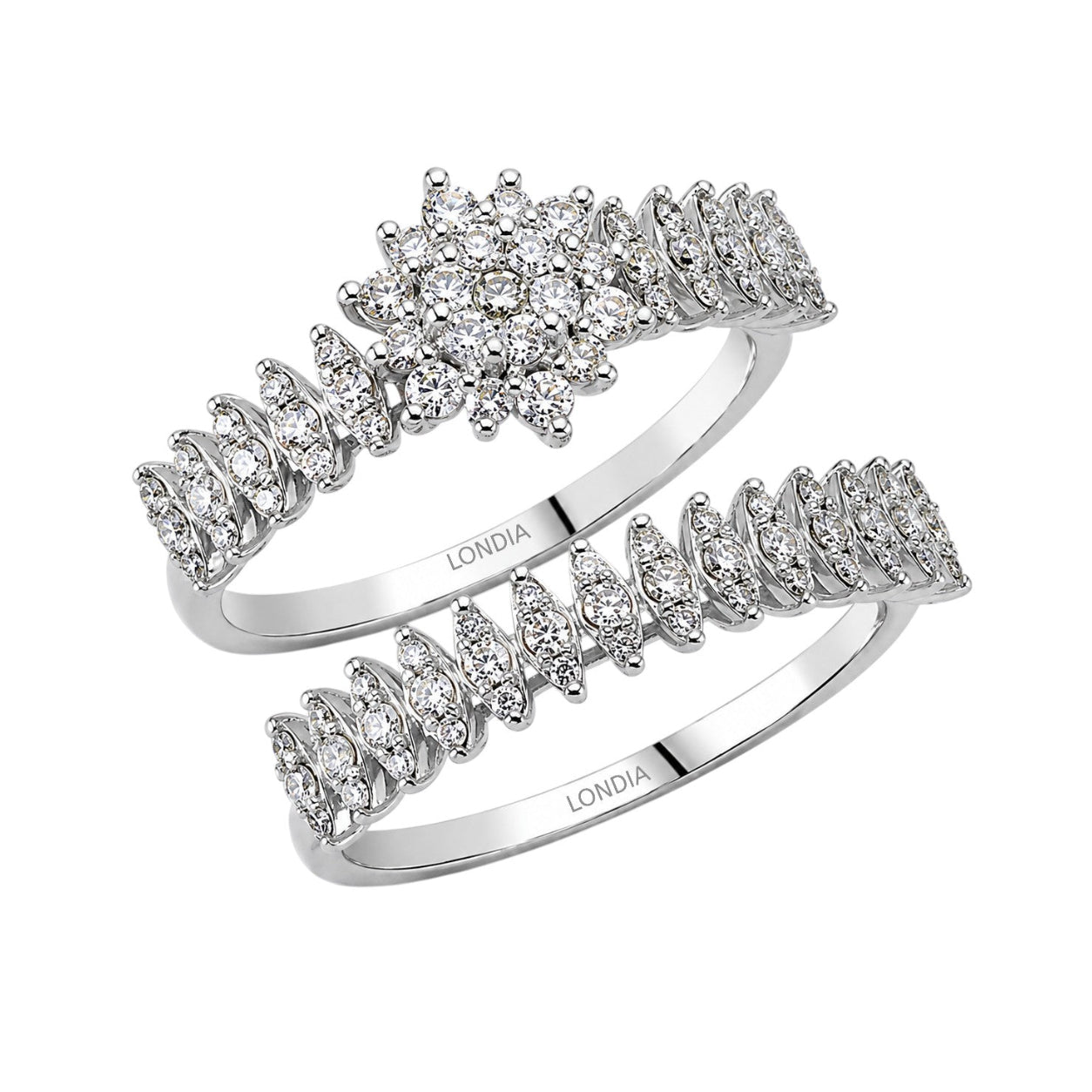  Natural Diamond Wedding Ring Set 
