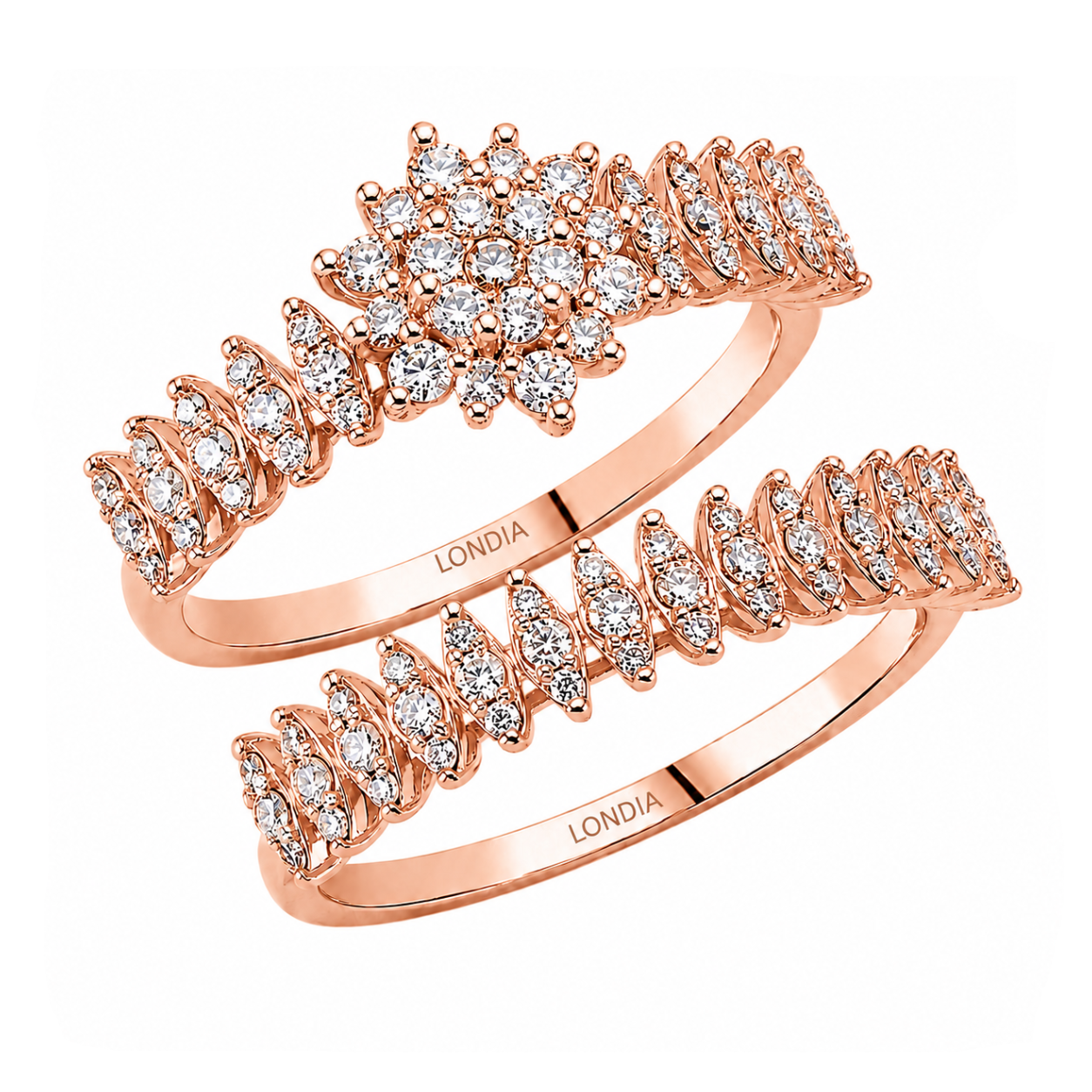  Natural Diamond Wedding Ring Set 
