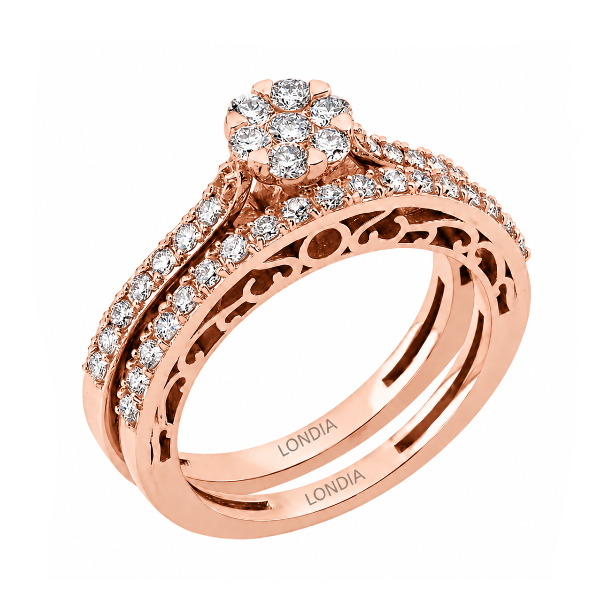 Natural Diamond Wedding Ring Set