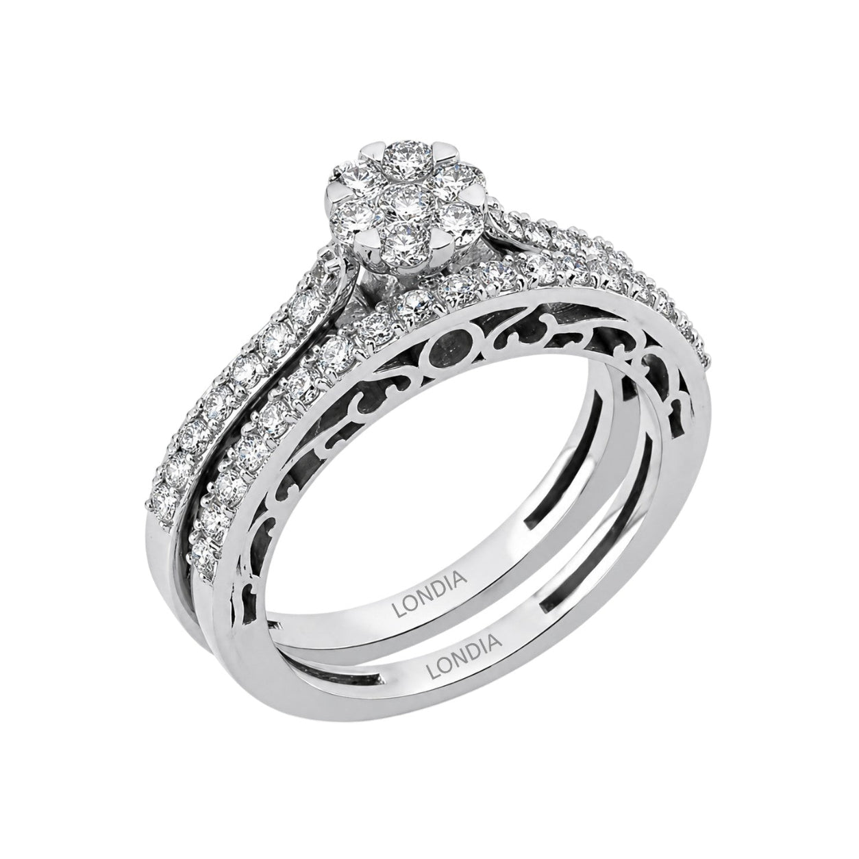Natural Diamond Wedding Ring Set