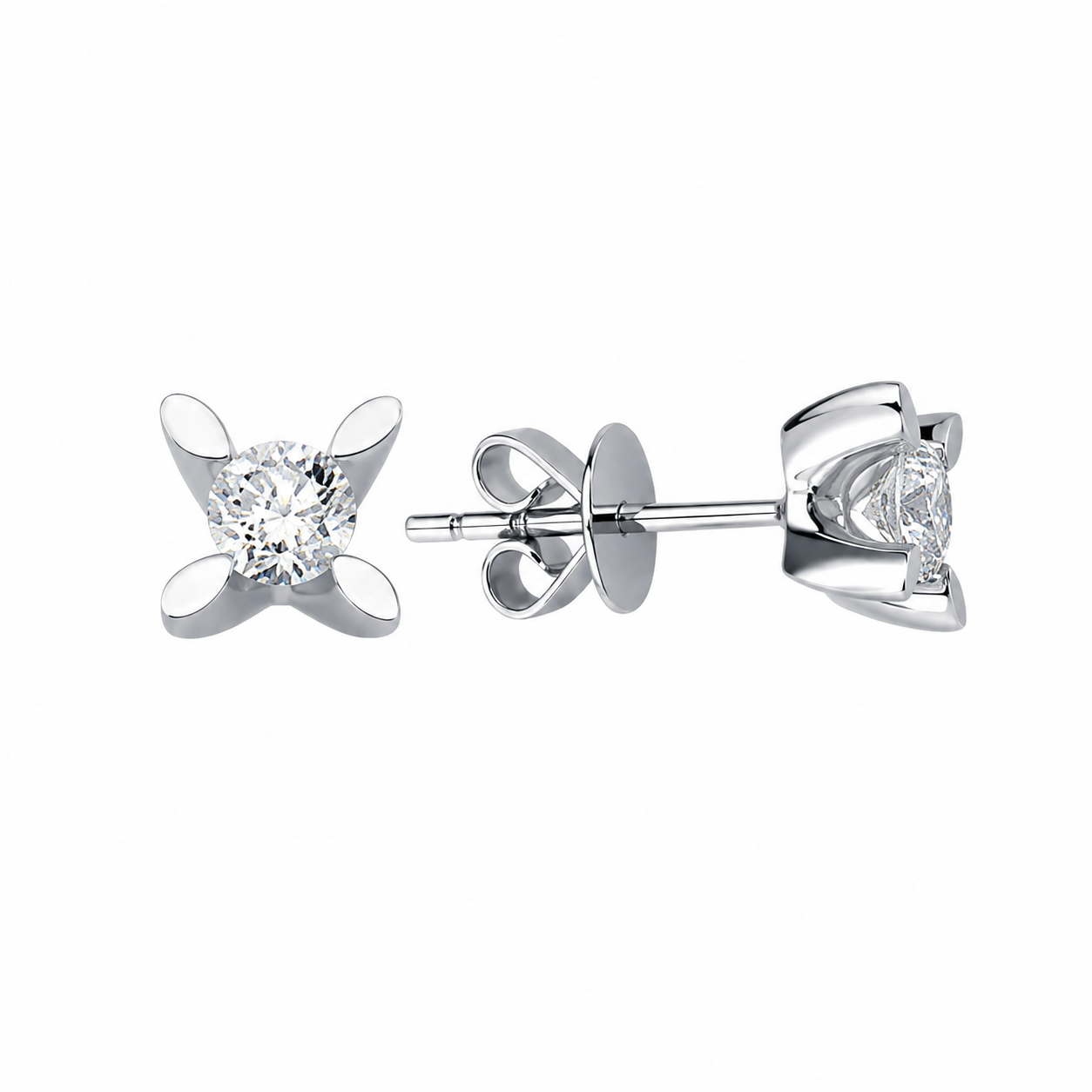 0.75 Ct Natural Diamond LONDIA Butterfly Design Solitaire Set in 14K Gold
