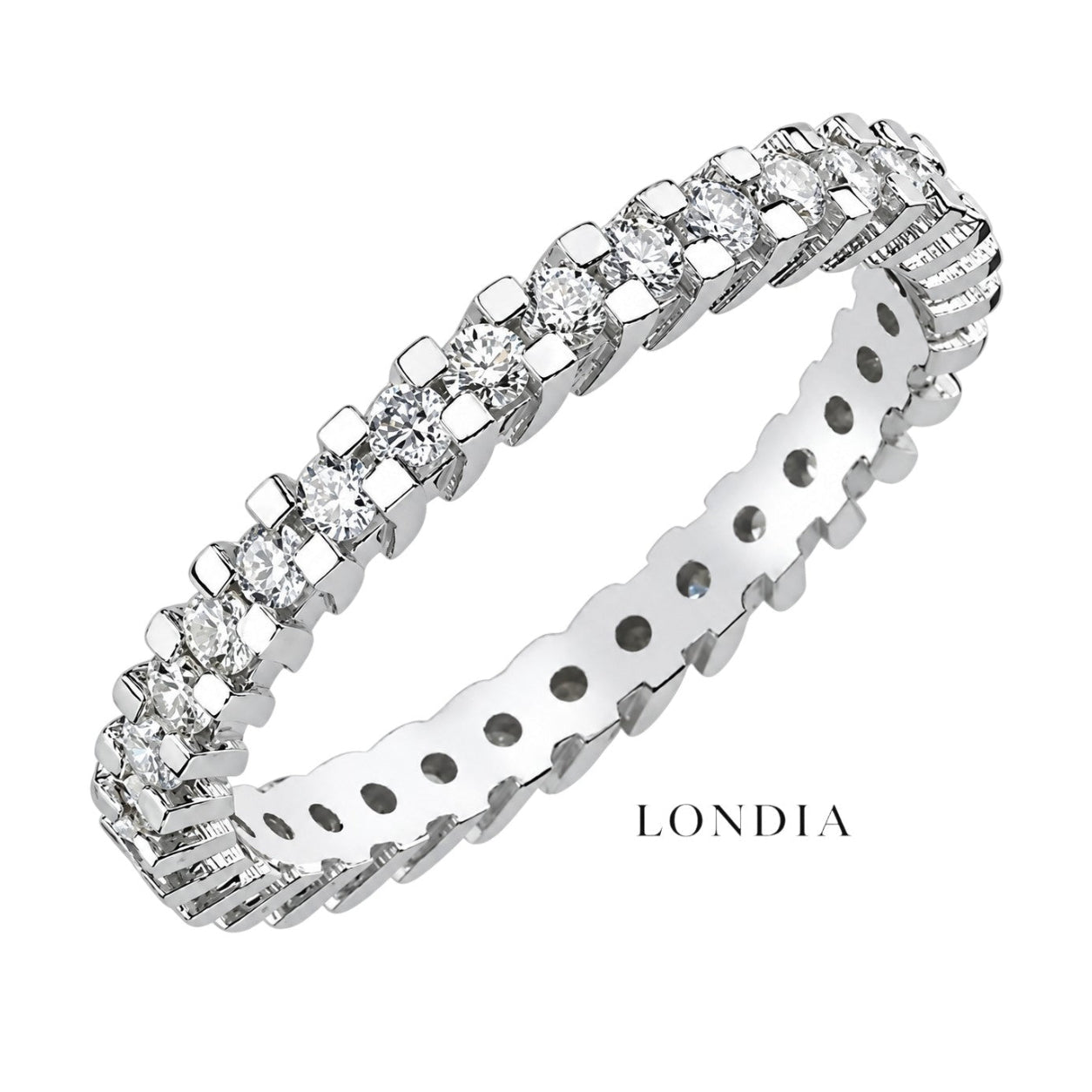 0.75 Carat F Color Natural Diamond Full Eternity Ring