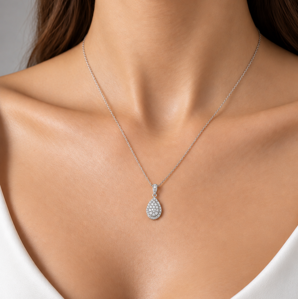 0.75 Carat Natural Diamond Coronet Design Necklace