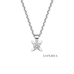 0.75 Ct. F Color Natural Diamond Butterfly Solitaire Set