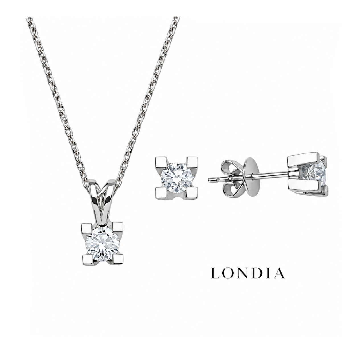 0.75 Ct. F Color Natural Diamond Valentine Solitaire Set