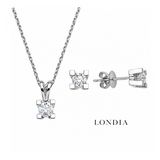 0.75 Ct. F Color Natural Diamond Valentine Solitaire Set