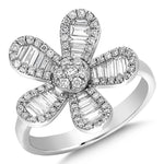 0.75 Ct. Natural Diamond Bold Cherry Blossom Design Ring in 18K Gold