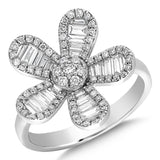 0.75 Ct. Natural Diamond Bold Cherry Blossom Design Ring in 18K Gold