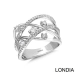 0.75 ct. Natural Diamond Line Design Ring in 18k Fine Gold