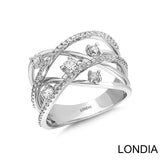 0.75 ct. Natural Diamond Line Design Ring in 18k Fine Gold