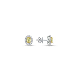 0.80 Carat Fancy Yellow Oval Diamond 14K Gold Earrings