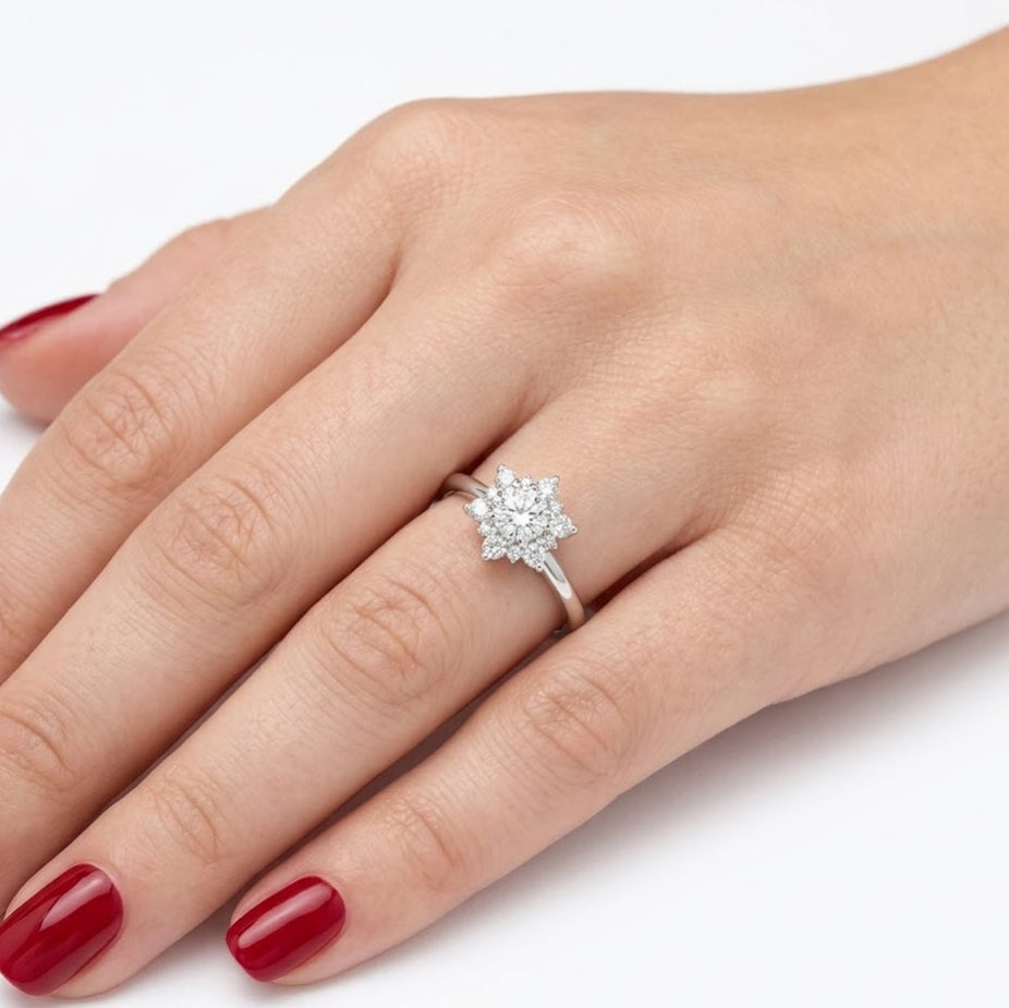 Lotus Solitaire Ring