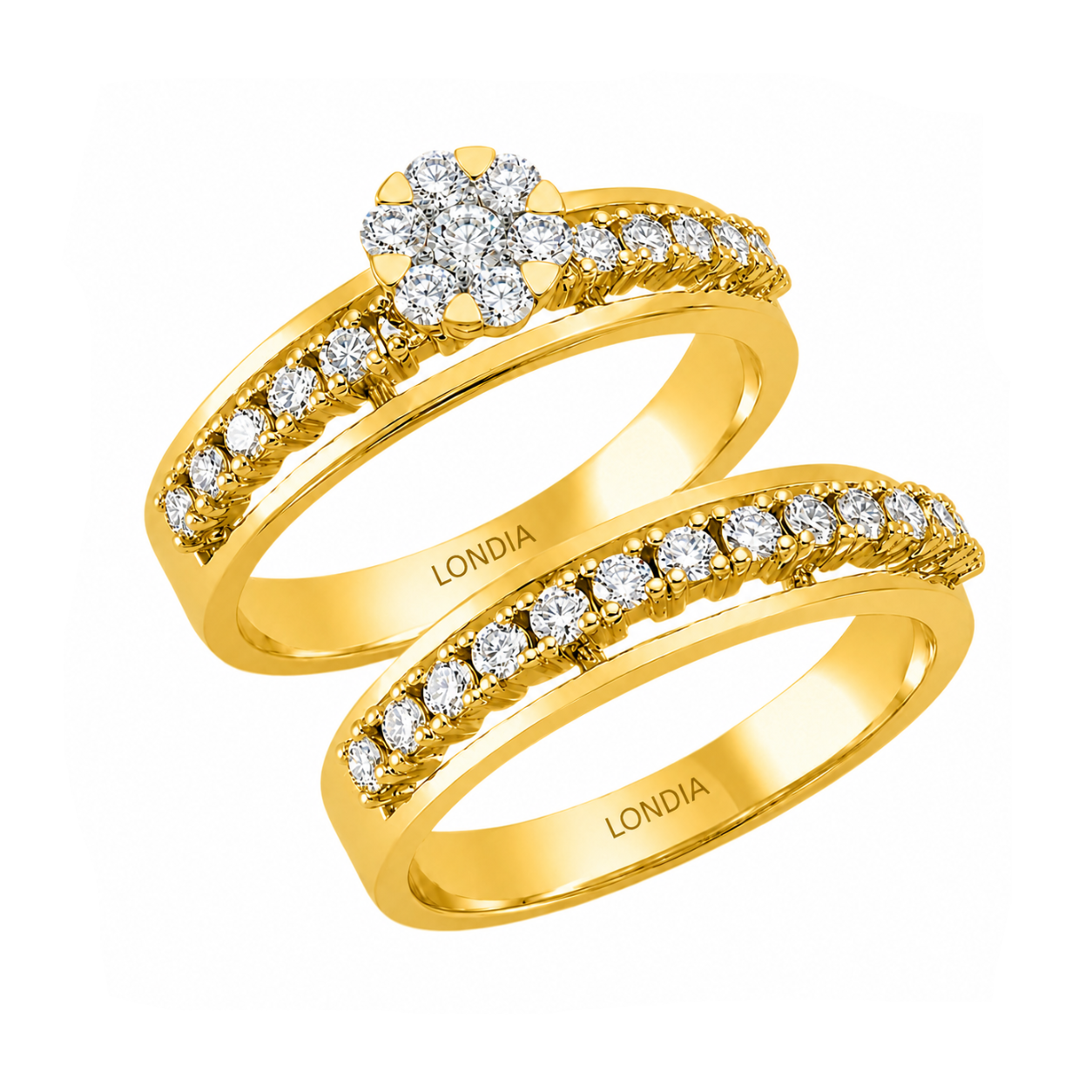 0.80 Ct. Natural Diamond Wedding Ring Set | LONDIA