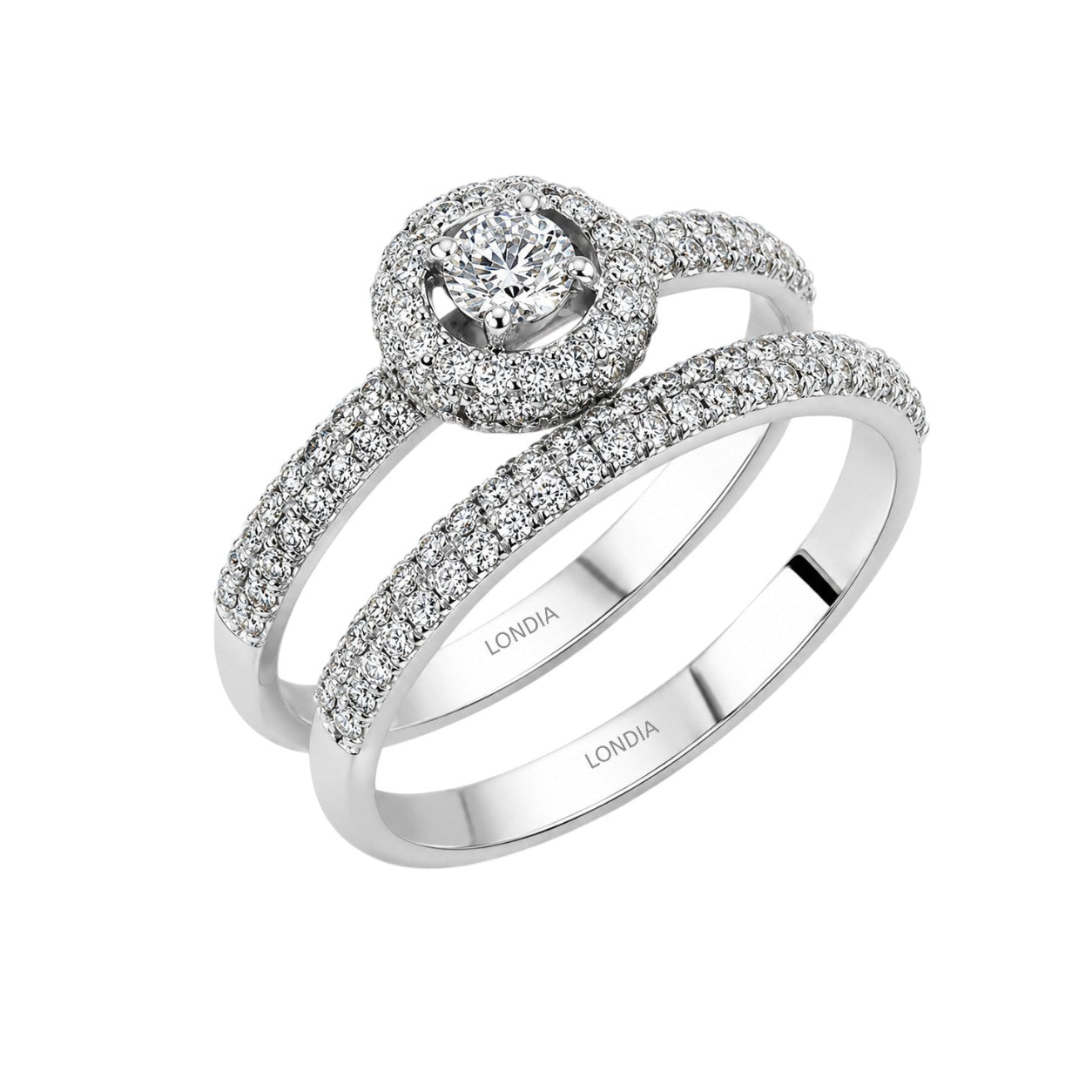 Natural Diamond Wedding Ring Set