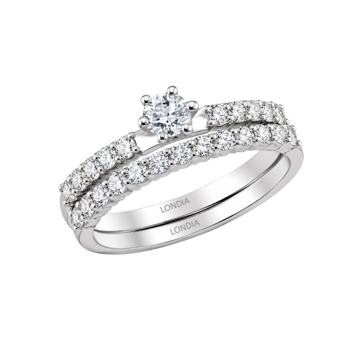 Natural Diamond Wedding Ring Set