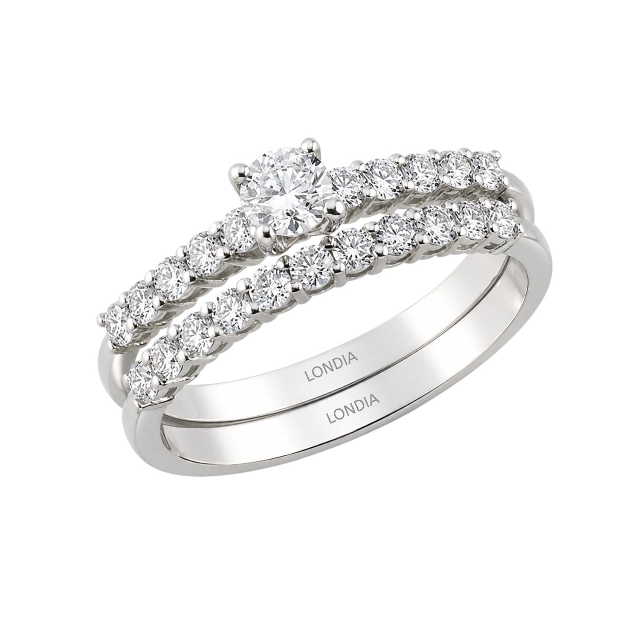 Natural Diamond Wedding Ring Set