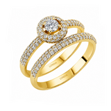 Natural Diamond Wedding Ring Set