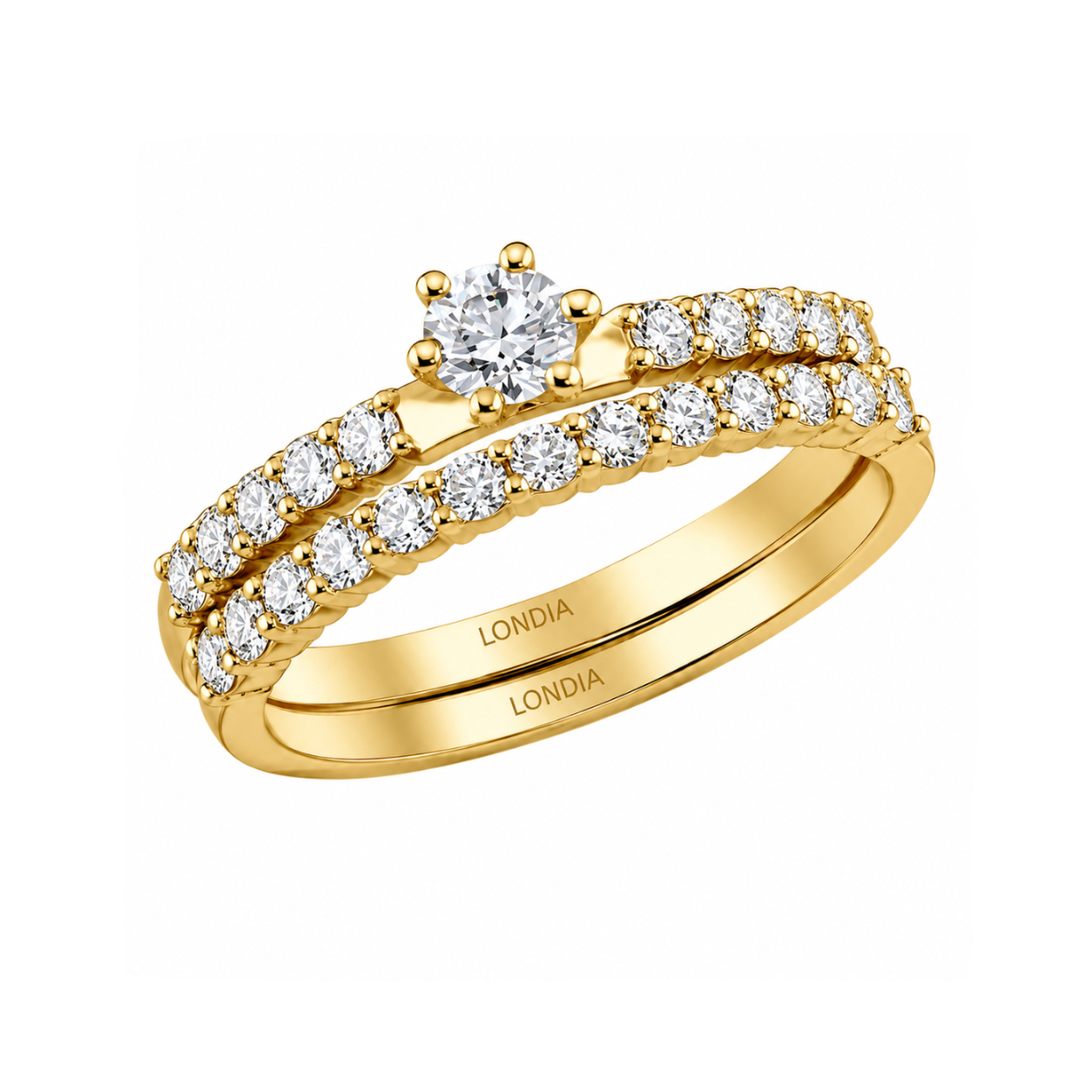 Natural Diamond Wedding Ring Set