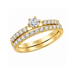 Natural Diamond Wedding Ring Set