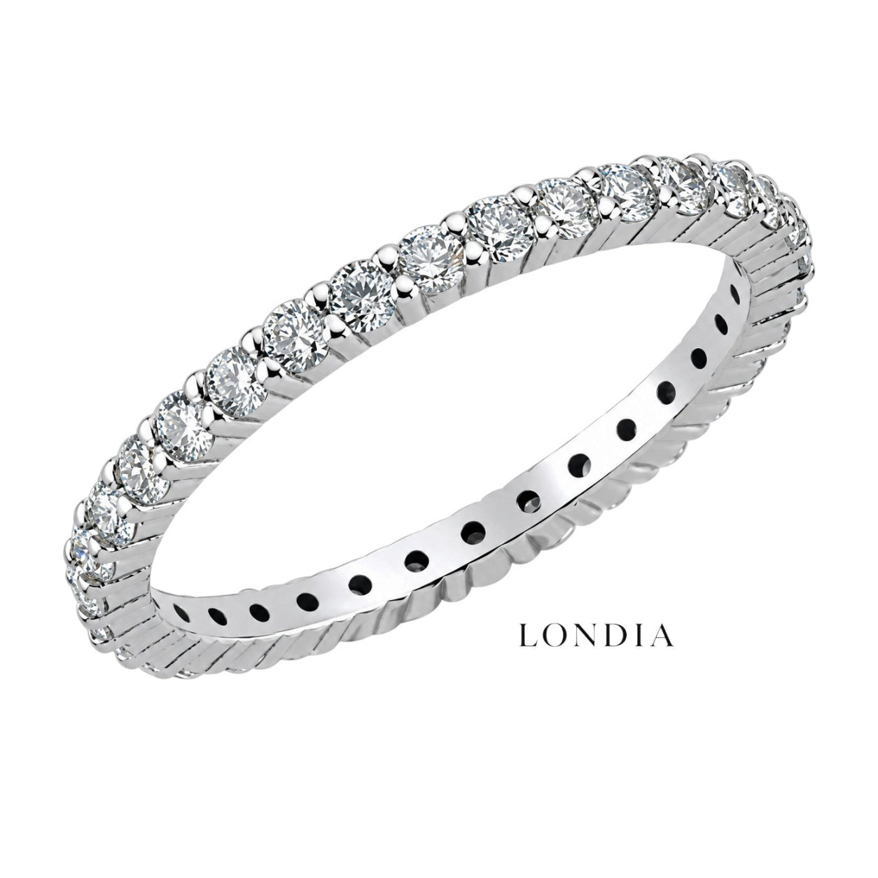 0.80 Carat F Color Natural Diamond Full Eternity Ring