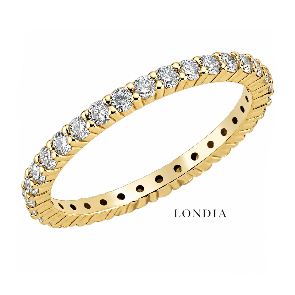 0.80 Carat F Color Natural Diamond Full Eternity Ring