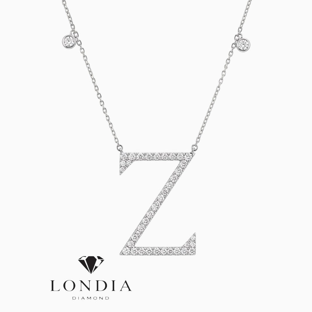 0.80 Carat Natural Diamond Z Initial Necklace