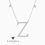 0.80 Carat Natural Diamond Z Initial Necklace
