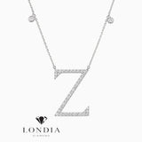 0.80 Carat Natural Diamond Z Initial Necklace