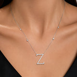 0.80 Carat Natural Diamond Z Initial Necklace