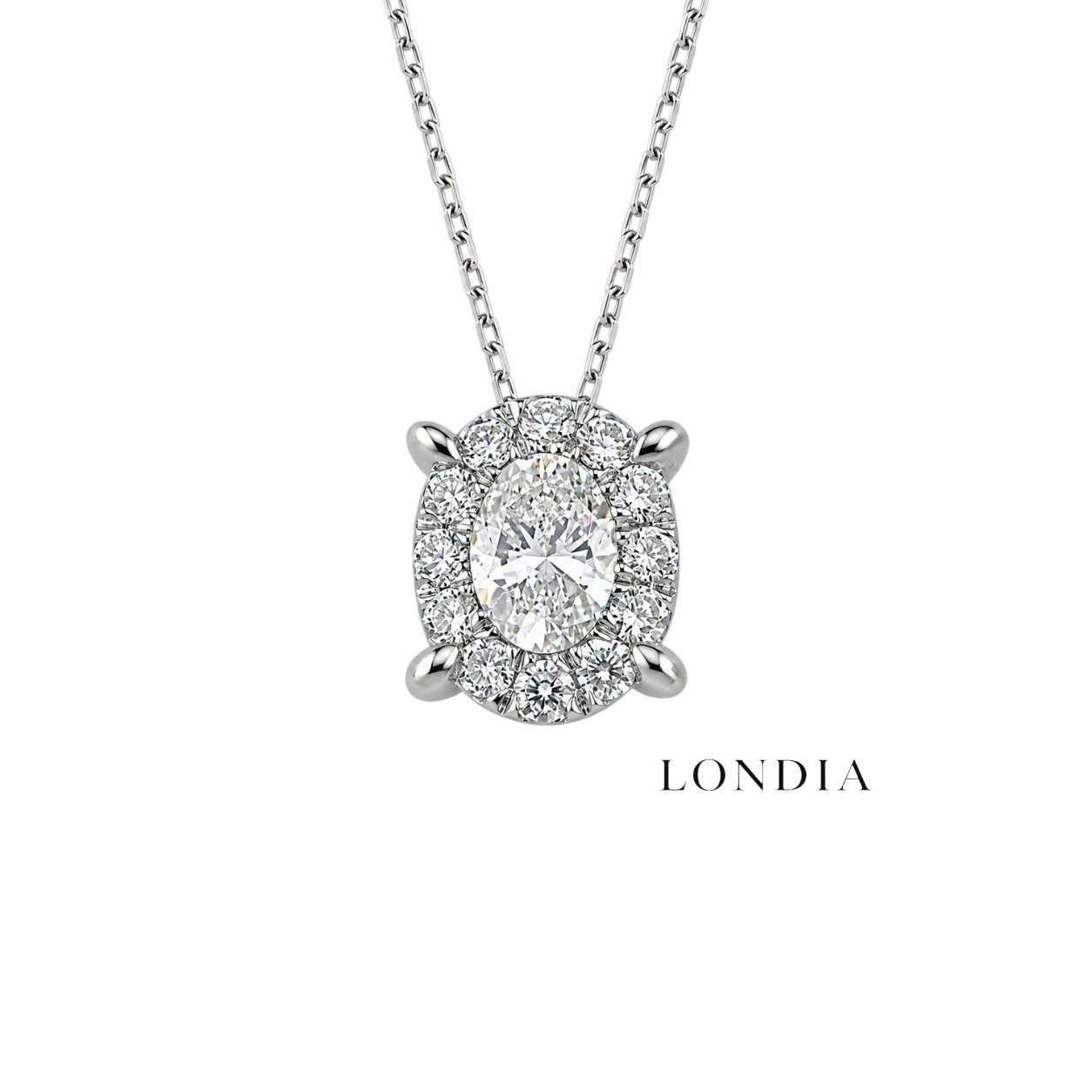 0.80 Ct. F Color Natural Diamond HRD Certified Magic Oval Necklace