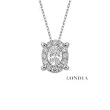 0.80 Ct. F Color Natural Diamond HRD Certified Magic Oval Necklace