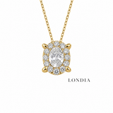 0.80 Ct. F Color Natural Diamond HRD Certified Magic Oval Necklace