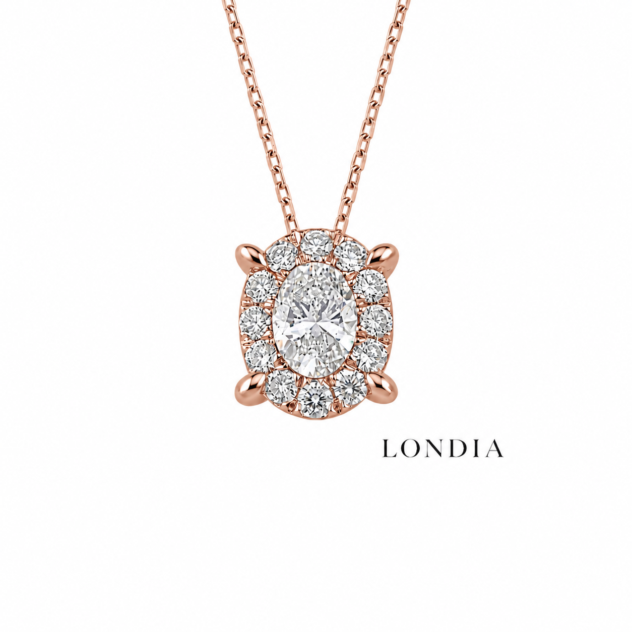 0.80 Ct. F Color Natural Diamond HRD Certified Magic Oval Necklace